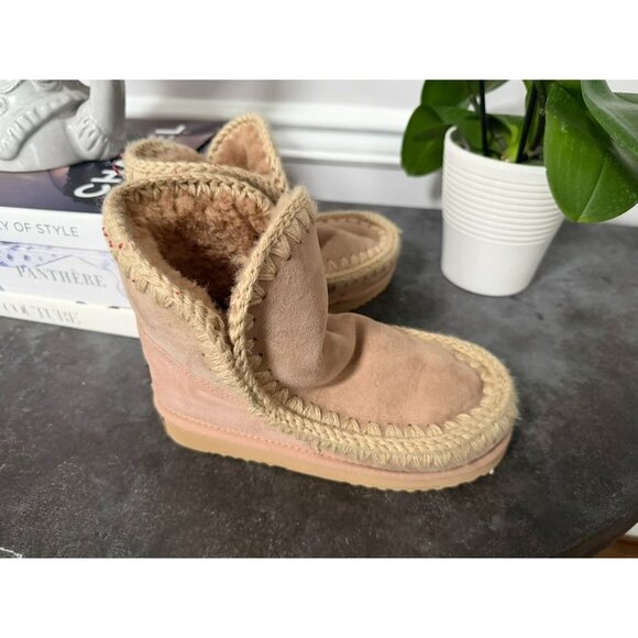 MOU Women's Platform Boots Size 37 7 Rose Beige - Picture 4 of 7